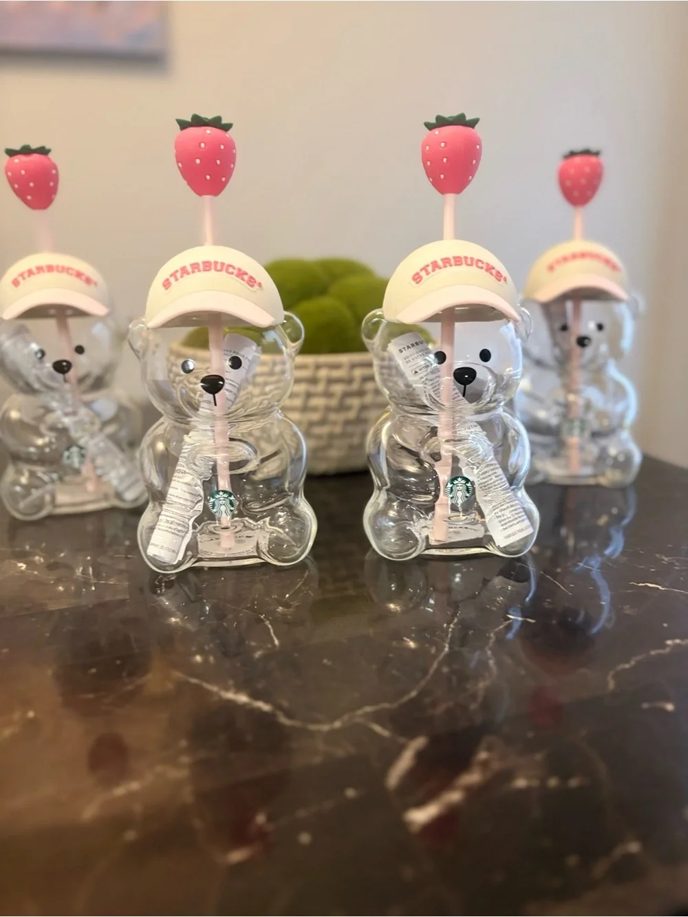 Set of Two Starbucks Bearista Pink Strawberry Cup 2026